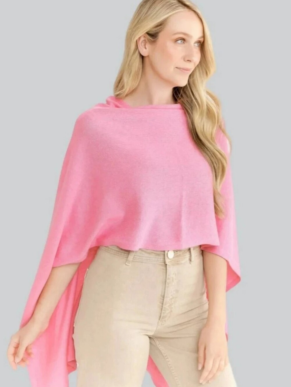 CAROLINE GRACE Cashmere Cotton Women's V-Neck Wrap Drape Cover Up